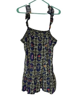 Agua Bendita x Target Navy Blue Floral Tile Print Mini Dress